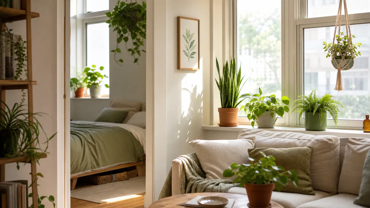 AI-generated illustration: Second compact-home view supporting A Windowsill Plant Plan for Apartments